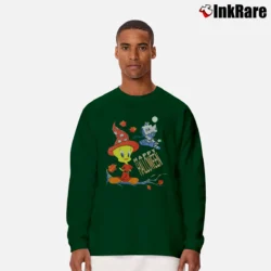Men’s 90s Tweety Halloween Looney Tunes Long-Sleeve Shirt in forest green | Sleek, Lightweight, Year-Round Wear
