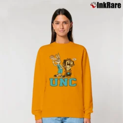 Women’s 90s UNC Tar Heels Looney Tunes Bugs Bunny Taz Relaxed Sweatshirt in orange | Soft, Laid-Back Vibe