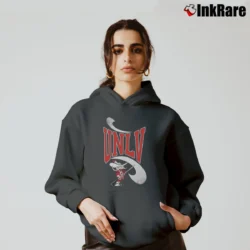 Women’s 90s UNLV Runnin Rebels Mascot Hey Reb College Cozy Hoodie in charcoal | Warm, Structured, Stylish