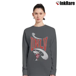 Women’s 90s UNLV Runnin Rebels Mascot Hey Reb College Long-Sleeve Top in charcoal | Sleek, Versatile, All-Season