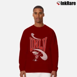 Men’s 90s UNLV Runnin Rebels Mascot Hey Reb College Long-Sleeve Shirt in maroon | Sleek, Lightweight, Year-Round Wear