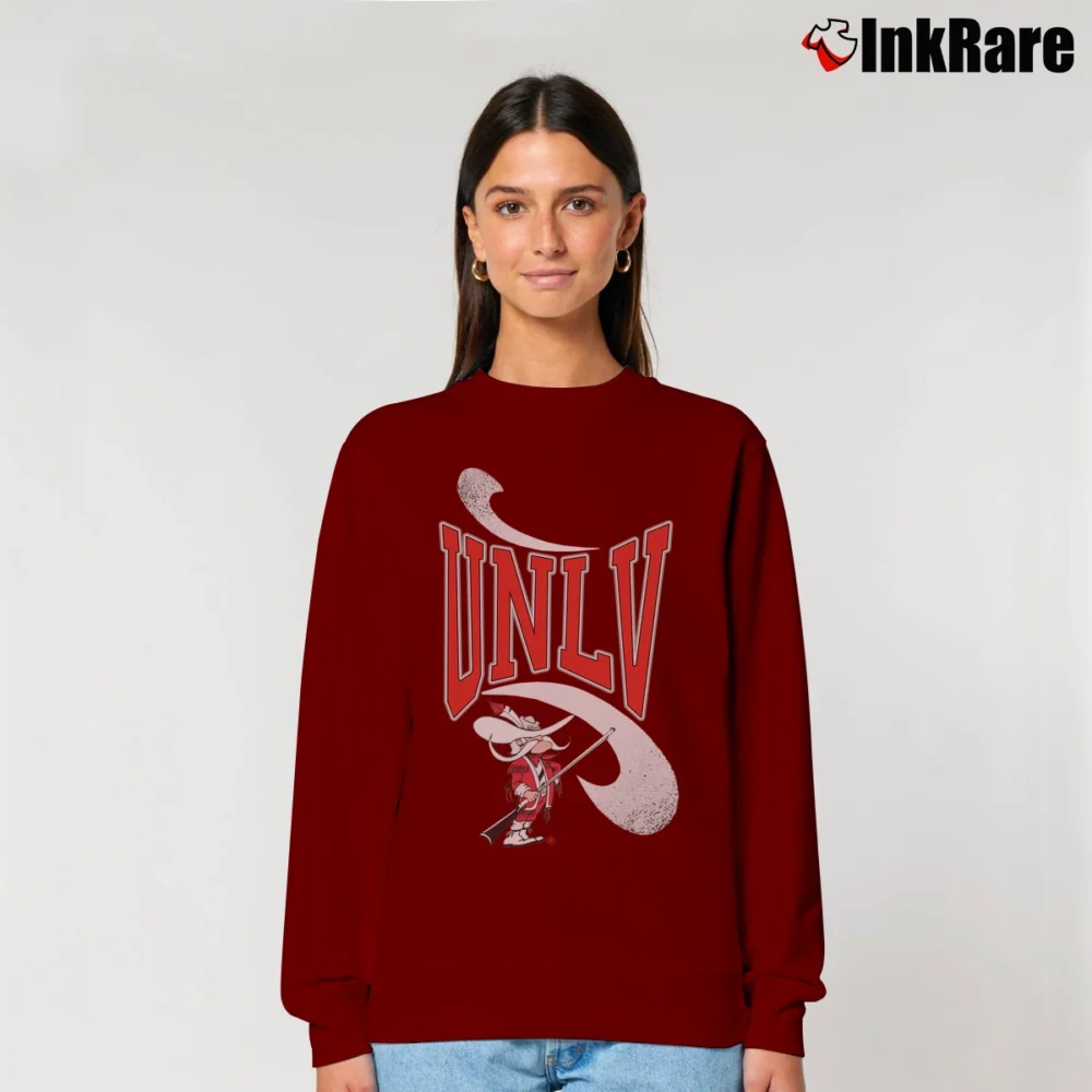 Women’s 90s UNLV Runnin Rebels Mascot Hey Reb College Relaxed Sweatshirt in maroon | Soft, Laid-Back Vibe