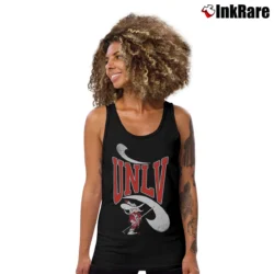 Women’s 90s UNLV Runnin Rebels Mascot Hey Reb College Tank Top in black | Lightweight, Movement-Friendly