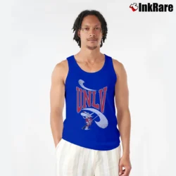 Men’s 90s UNLV Runnin Rebels Mascot Hey Reb College Tank Top in royal blue | Breathable, Active-Friendly Design