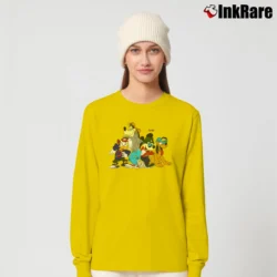 Women’s 90s Walt Disney Characters Mickey Mouse Goofy Rap Hip Hop Cool Long-Sleeve Top in yellow | Sleek, Versatile, All-Season