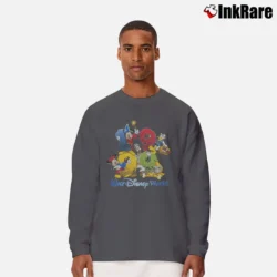 Men’s 90s Walt Disney World 1999 Party Adventure Mickey Minnie Donald Goofy Long-Sleeve Shirt in charcoal | Sleek, Lightweight, Year-Round Wear
