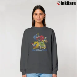 Women’s 90s Walt Disney World 1999 Party Adventure Mickey Minnie Donald Goofy Relaxed Sweatshirt in charcoal | Soft, Laid-Back Vibe