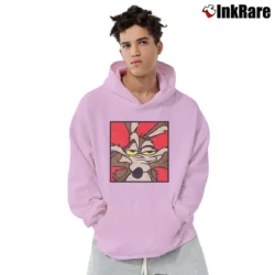 Men’s 90s Wile E Coyote Looney Tunes Cartoon Pullover Hoodie in light pink | Cozy, Durable, Modern Fit