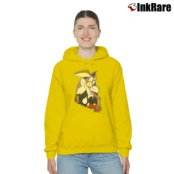 Women’s 90s Wile E Coyote Looney Tunes Cozy Hoodie in yellow | Warm, Structured, Stylish