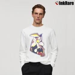 Men’s 90s Wile E Coyote Looney Tunes Long-Sleeve Shirt in white | Sleek, Lightweight, Year-Round Wear