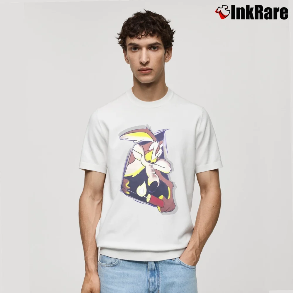 Men’s 90s Wile E Coyote Looney Tunes Classic T-Shirt in white | Soft, Breathable Everyday Wear