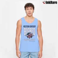 Men’s 90s WKU Western Kentucky University Hilltoppers Mascot Big Logo College Tank Top in light blue | Breathable, Active-Friendly Design