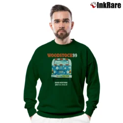 Men’s 90s Woodstock 99 Vw Van Set List Crewneck Sweatshirt in forest green | Cozy Fabric, Clean Style