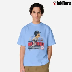 Men’s 90s Yankees Don Mattingly Caricature Classic T-Shirt in light blue | Soft, Breathable Everyday Wear