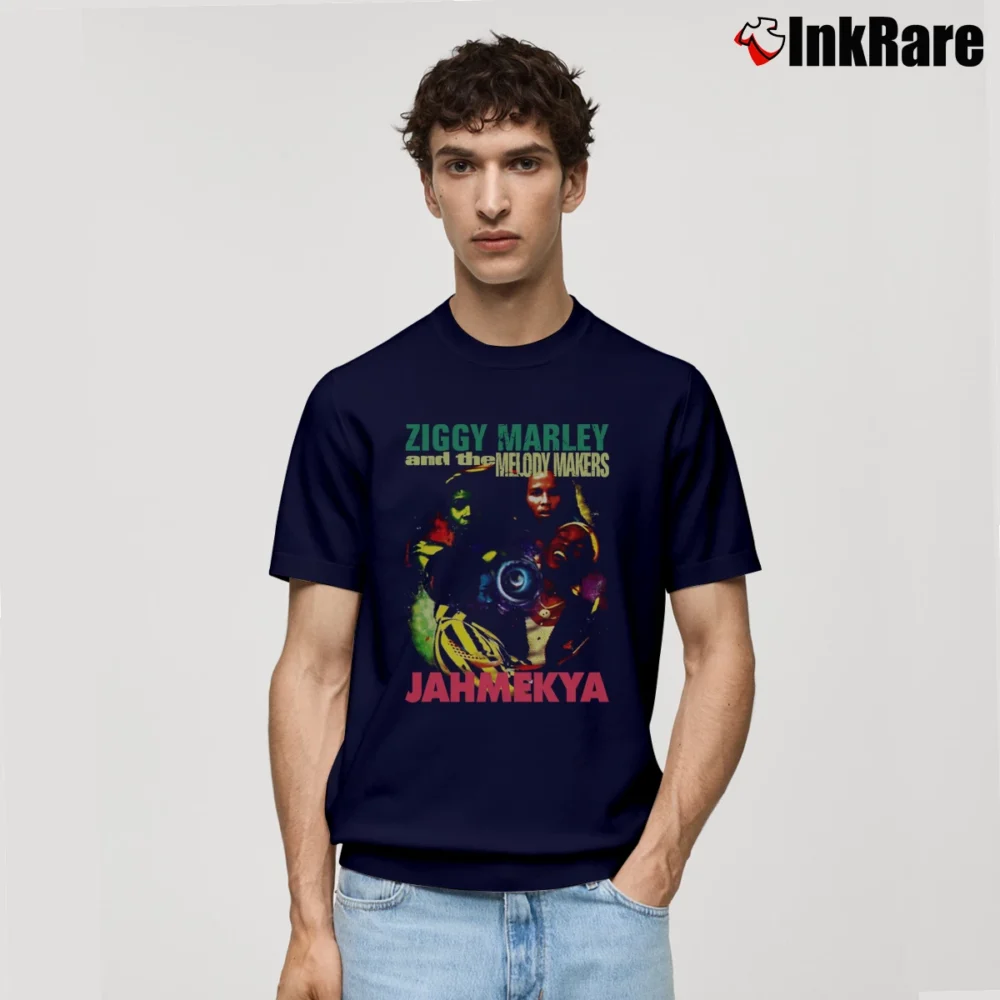 Men’s 90s Ziggy Marley Melody Makers Kozmik Jahmekya Classic T-Shirt in navy | Soft, Breathable Everyday Wear