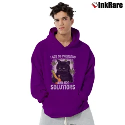 Men’s 99 Problems And 420 Solutions Funny Weed Marijuana Stoner Pullover Hoodie in purple | Cozy, Durable, Modern Fit