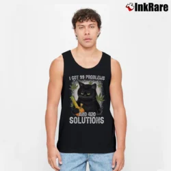 Men’s 99 Problems And 420 Solutions Funny Weed Marijuana Stoner Tank Top in black | Breathable, Active-Friendly Design