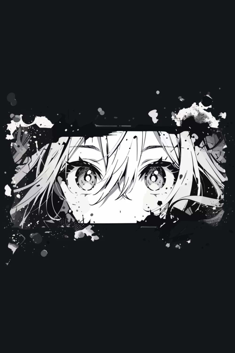 ink splash eyes crop with a dynamic frame and a dramatic manga action feel