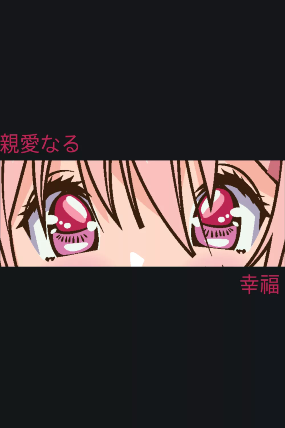 pink sparkle eyes crop with a cute, high energy expression