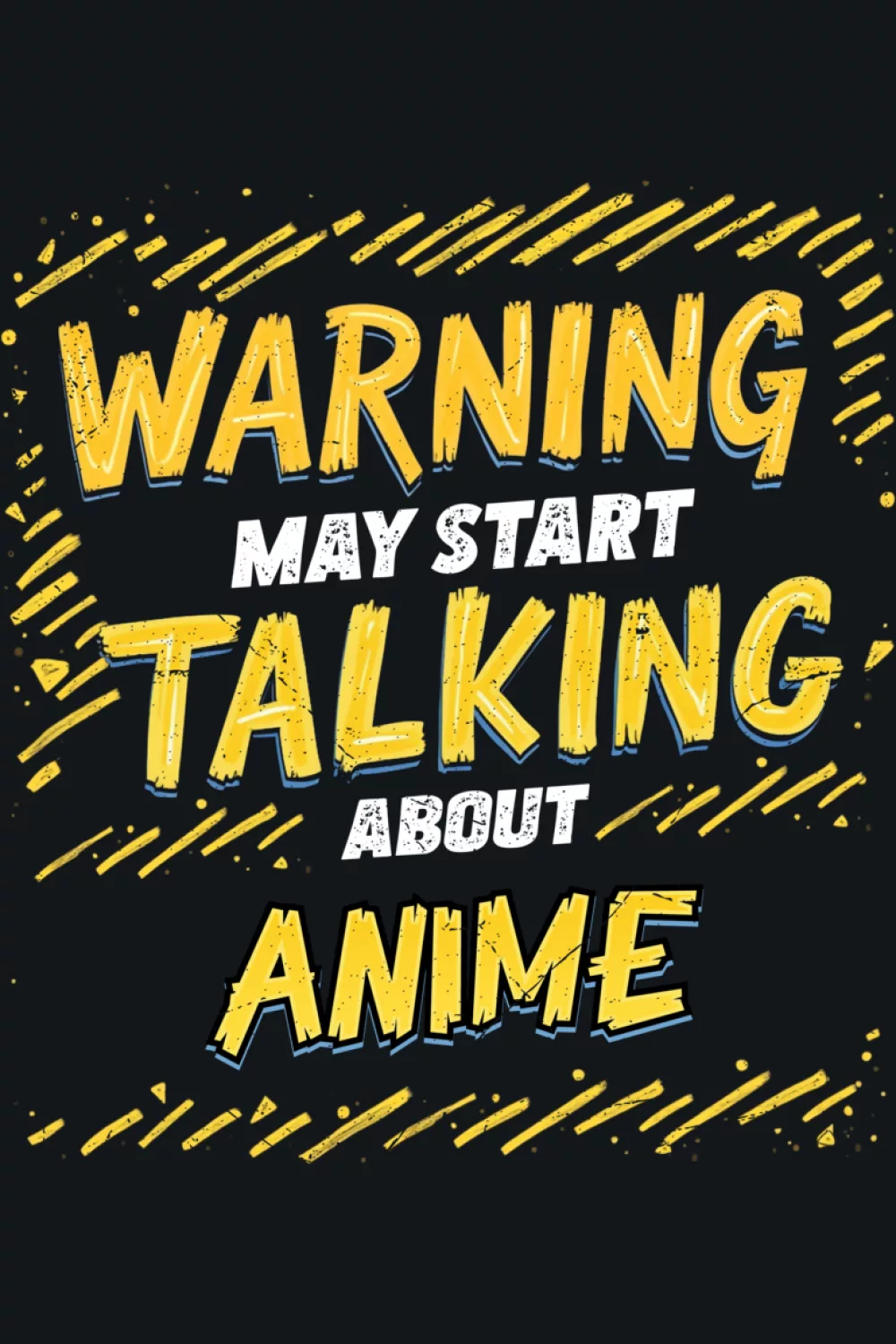 Hand drawn warning typography with a bold anime word for a playful handwritten feel