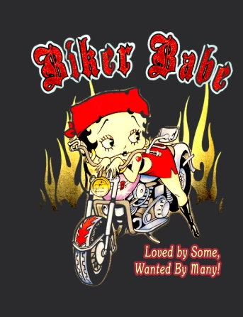 Betty Boop Biker Babe Shirt Flames Motorcycle Vintage