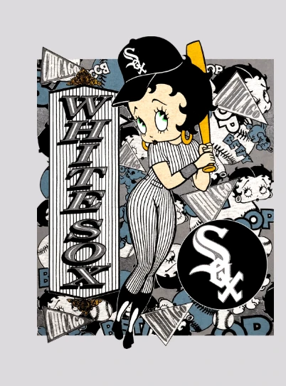 Betty Boop White Sox Baseball Fan Graphic Shirt