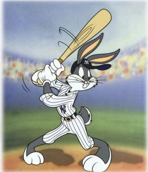 Bugs Bunny Yankees Shirt At Bat Cartoon Pinstripe Classic