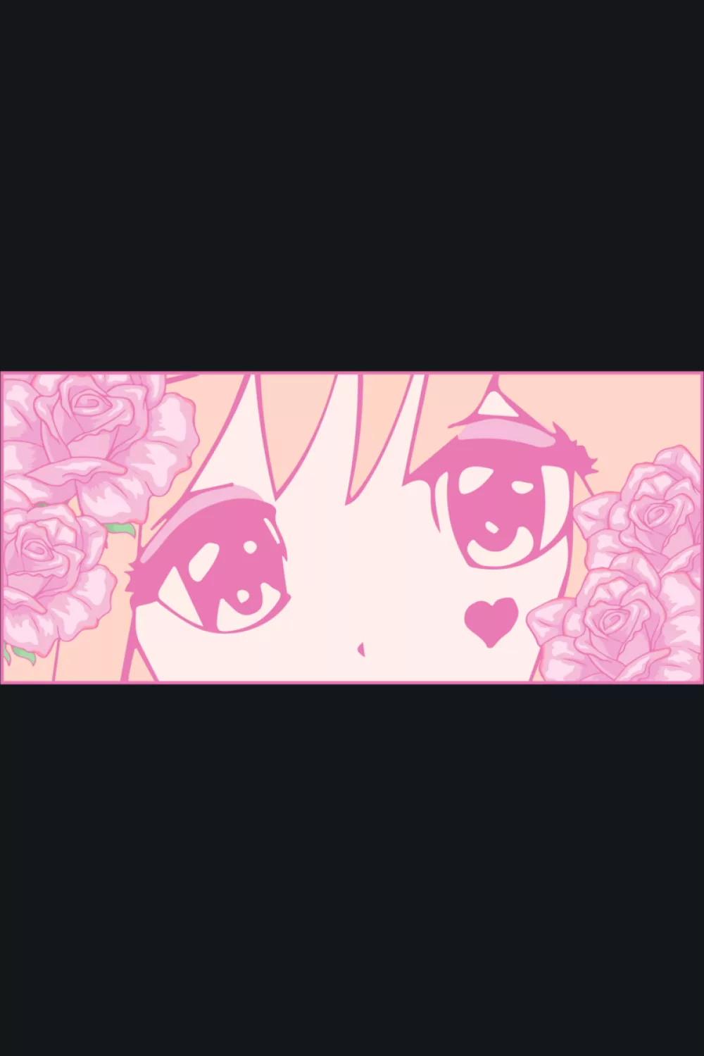 anime girl eyes aesthetic shirts with a soft pink eye panel and a sweet coquette mood
