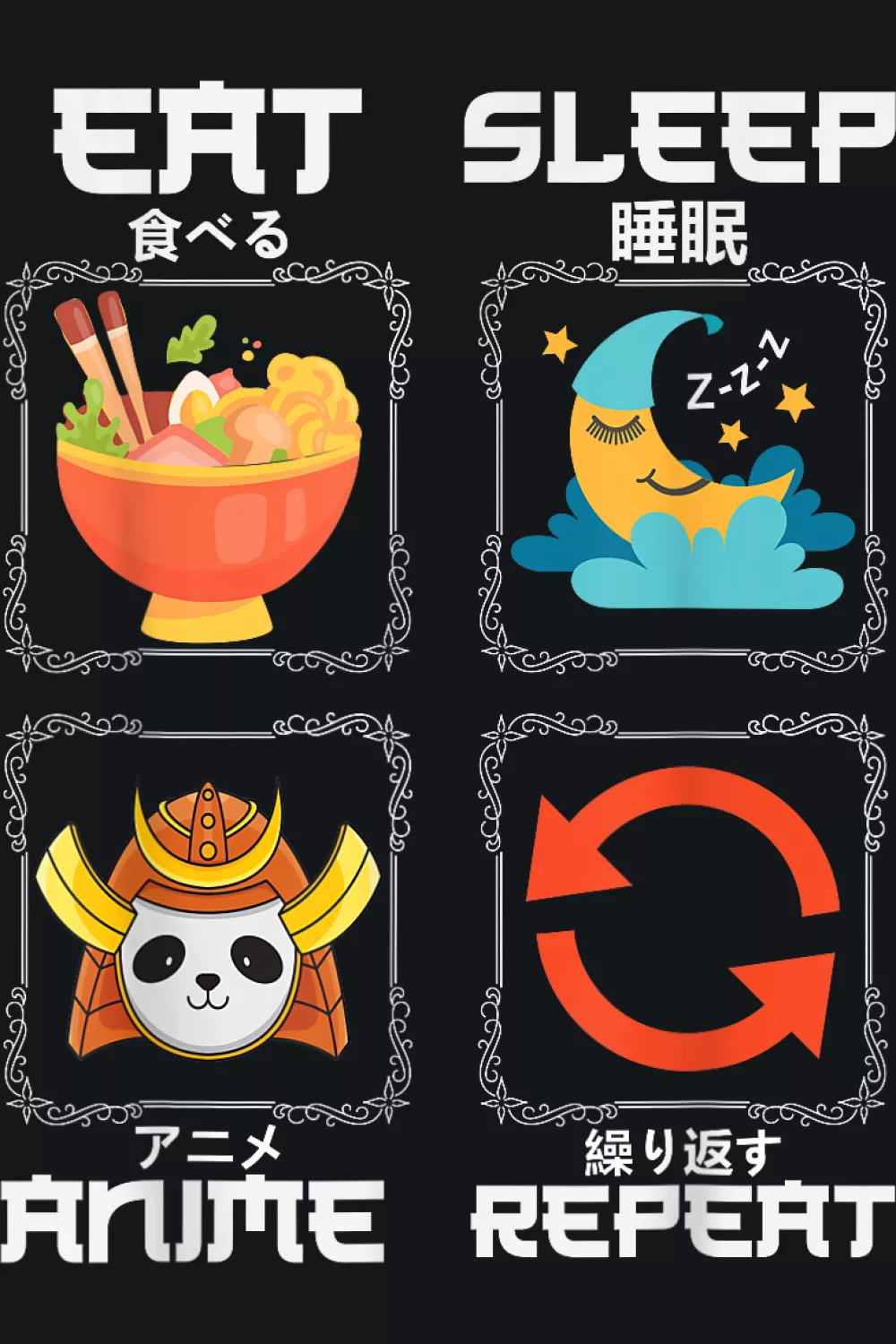 icon driven routine panel with snack and anime cues for a playful fan checklist