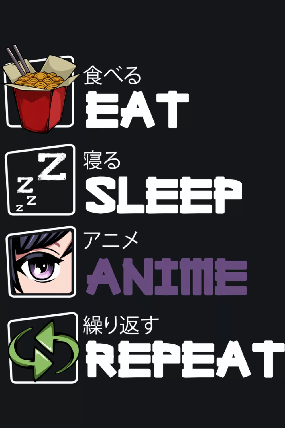 kanji style touches with a routine grid that feels like a fan badge