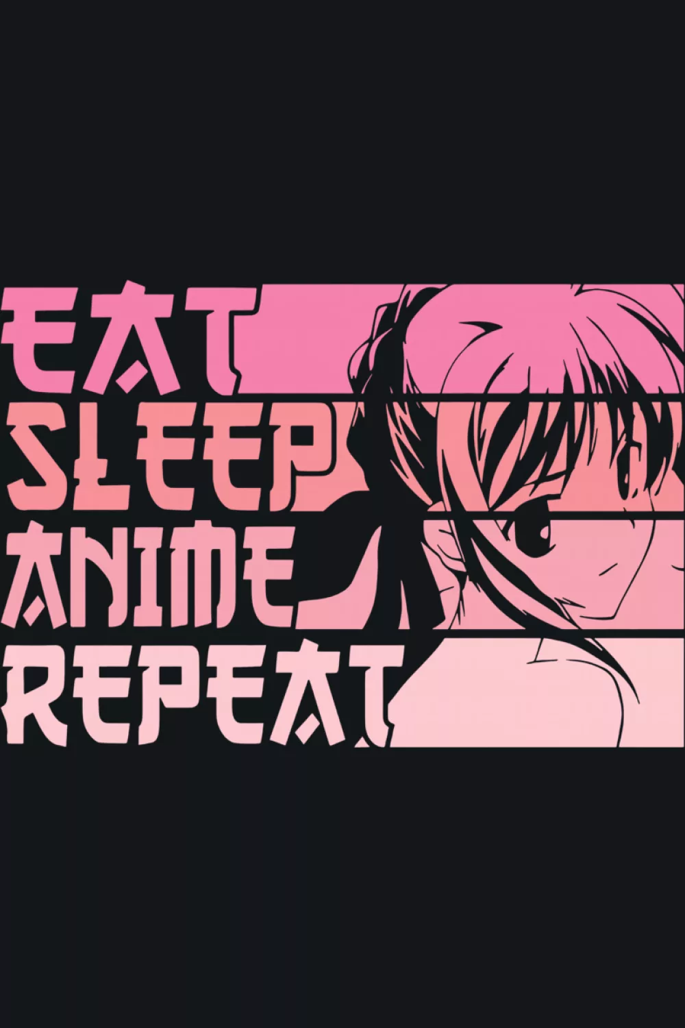 split layout with manga portrait accents and clean routine words for a calm, stylish look