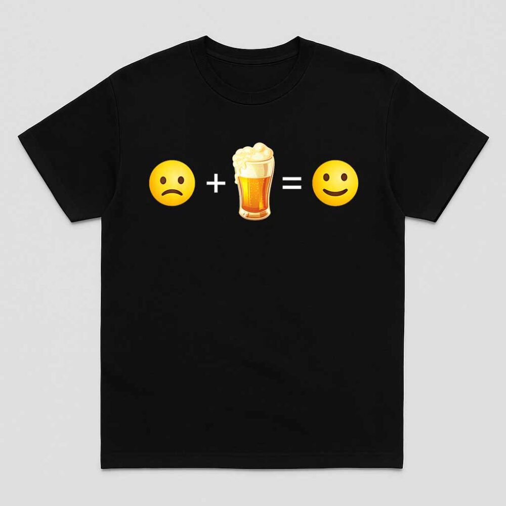 Face Math Beer Lover Sad Happy Emoticon Funny Shirt