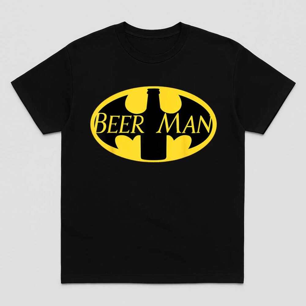Funny Beer Drinking Super Hero Parody Gift Beer Man Shirt