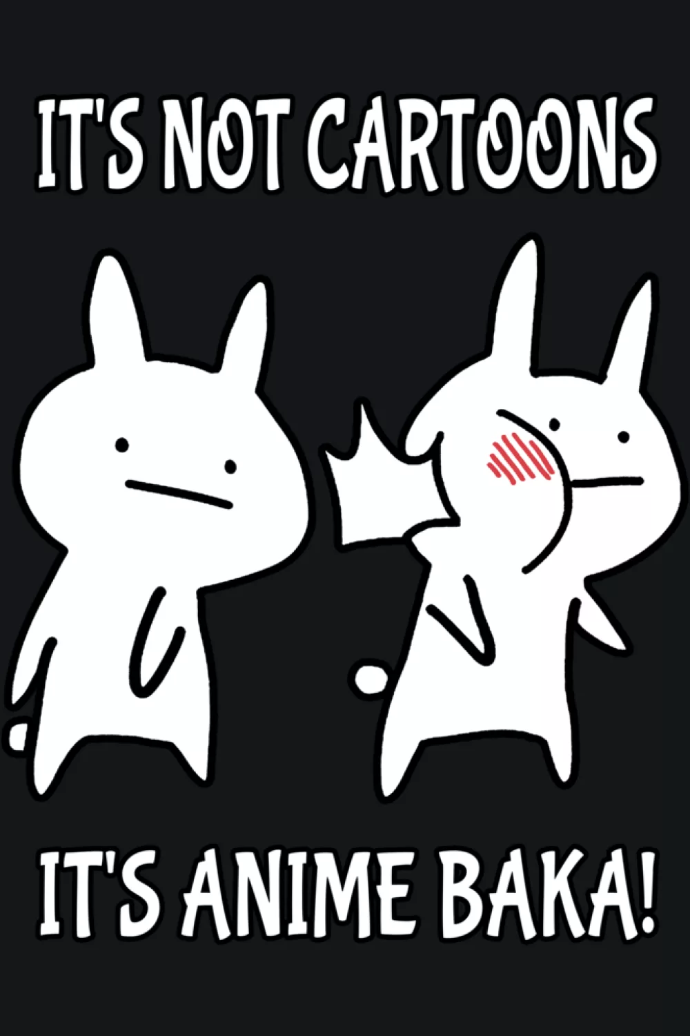 funny rabbit slap gag where one character shouts that anime is not just cartoons