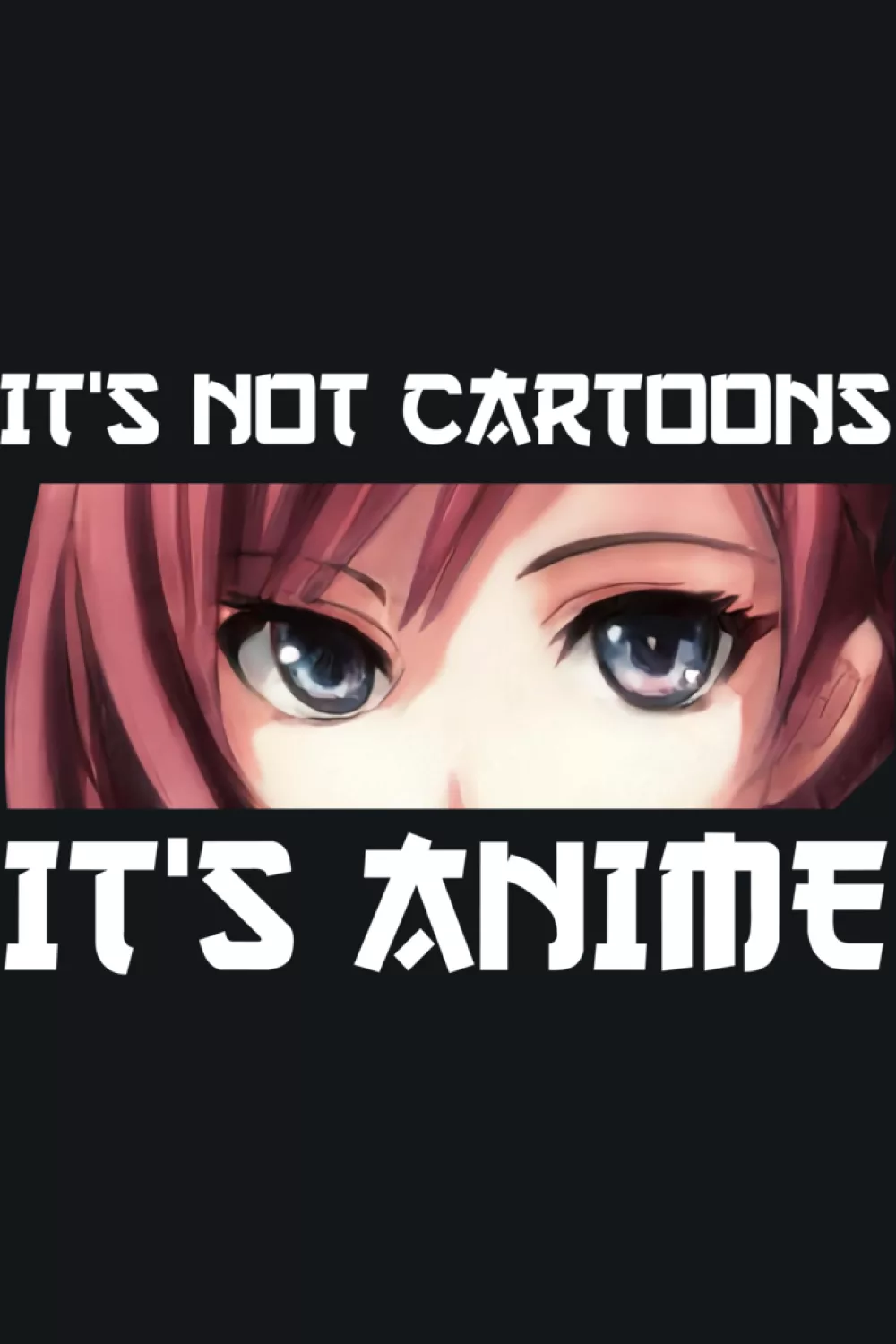 simple type design that repeats the core message that anime is not regular cartoon content