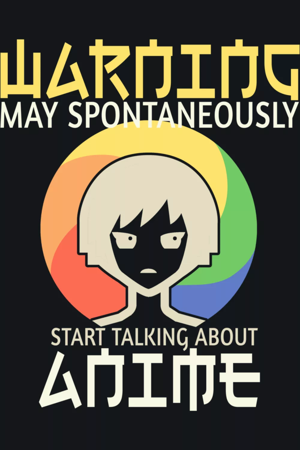 Simple warning sign layout with a cute face icon for a kid friendly fan vibe