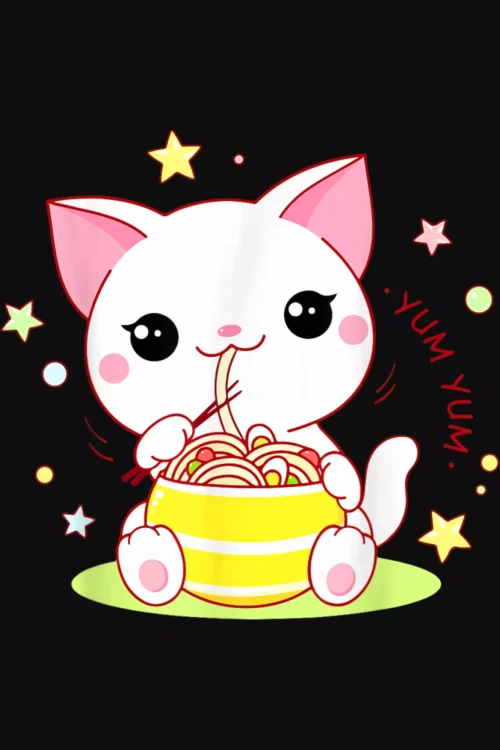 Ramen Noodle Cat Cute Anime Kawaii T-Shirt