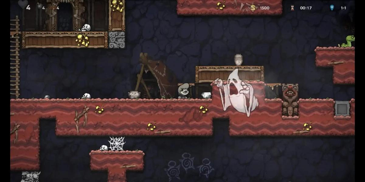 Secret Characters in Indie Games - Ghost in Spelunky