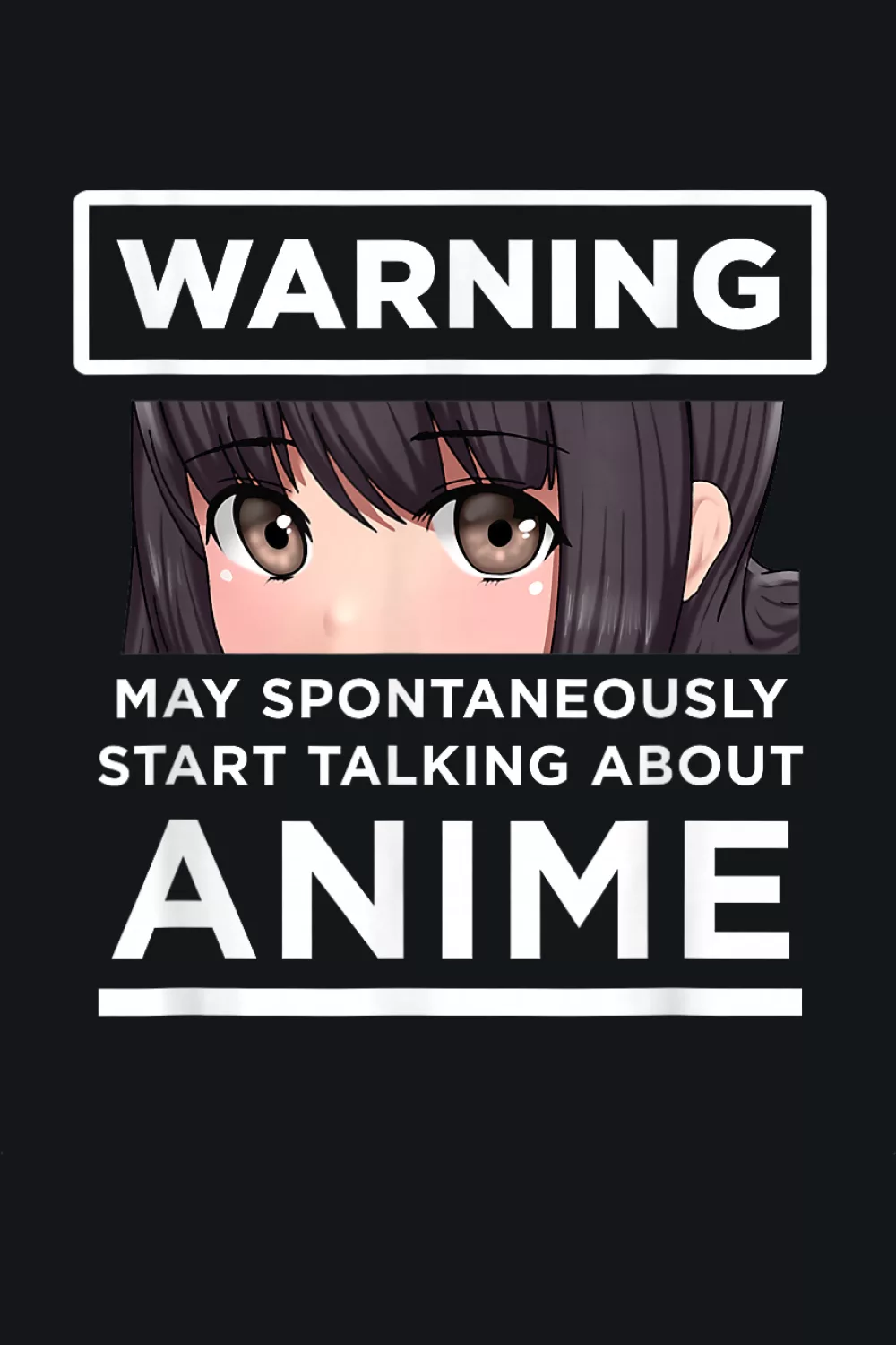 Warning banner with a shy portrait and bold anime word for a low key fan confession mood