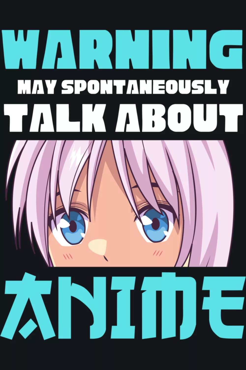Big warning header with a bright character face and strong anime text for a modern pop look