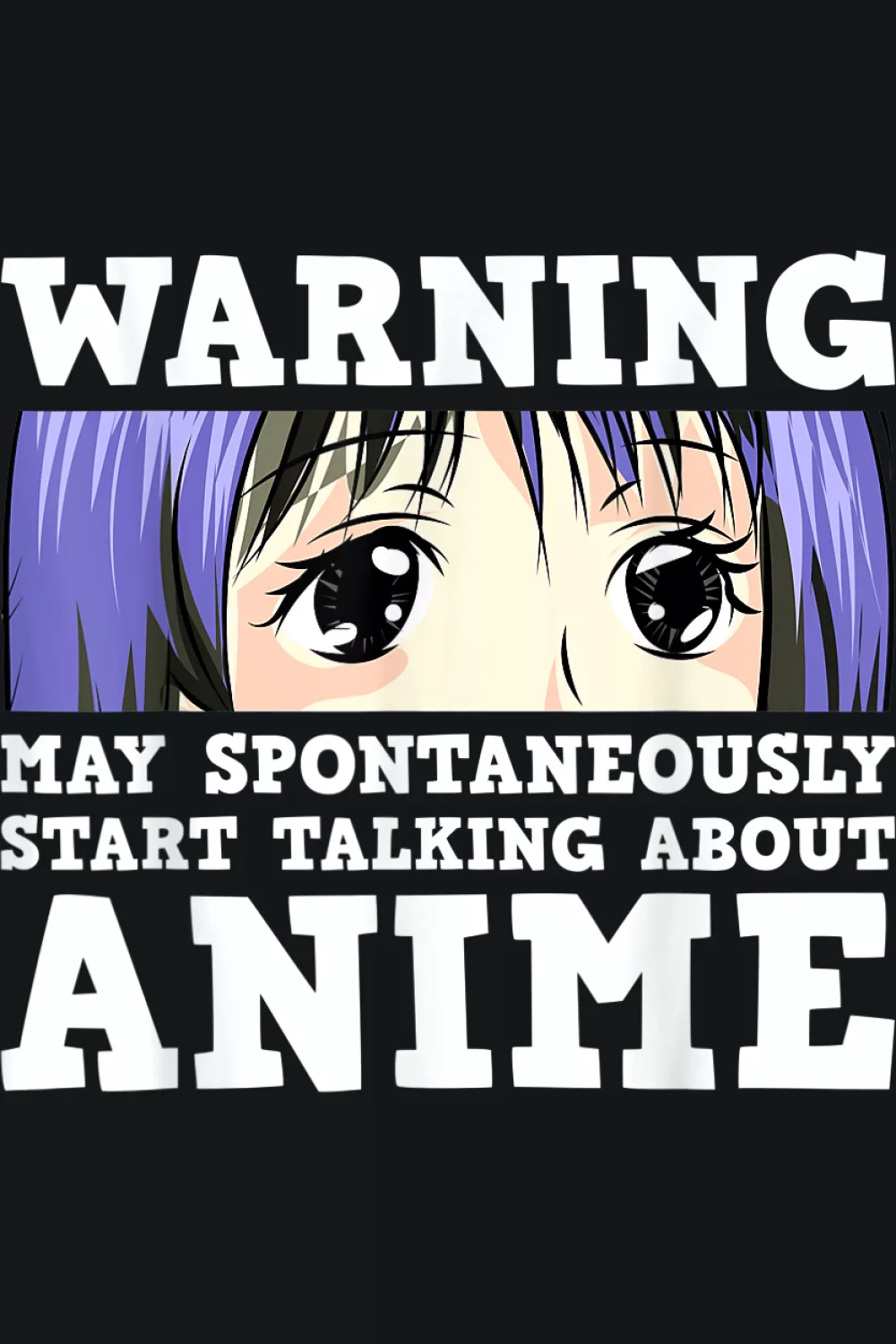 Minimal warning layout with bold block text and a quiet anime mood for a clean readable look