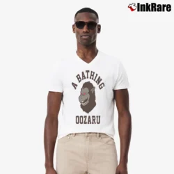Men’s A Bathing Oozaru Classic Dragon Ball V-Neck Tee in white | Sharp, Breathable, Everyday Staple