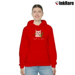 Women’s A Cat Keep Rose By Mouth Must Be Nice Cozy Hoodie in red | Warm, Structured, Stylish