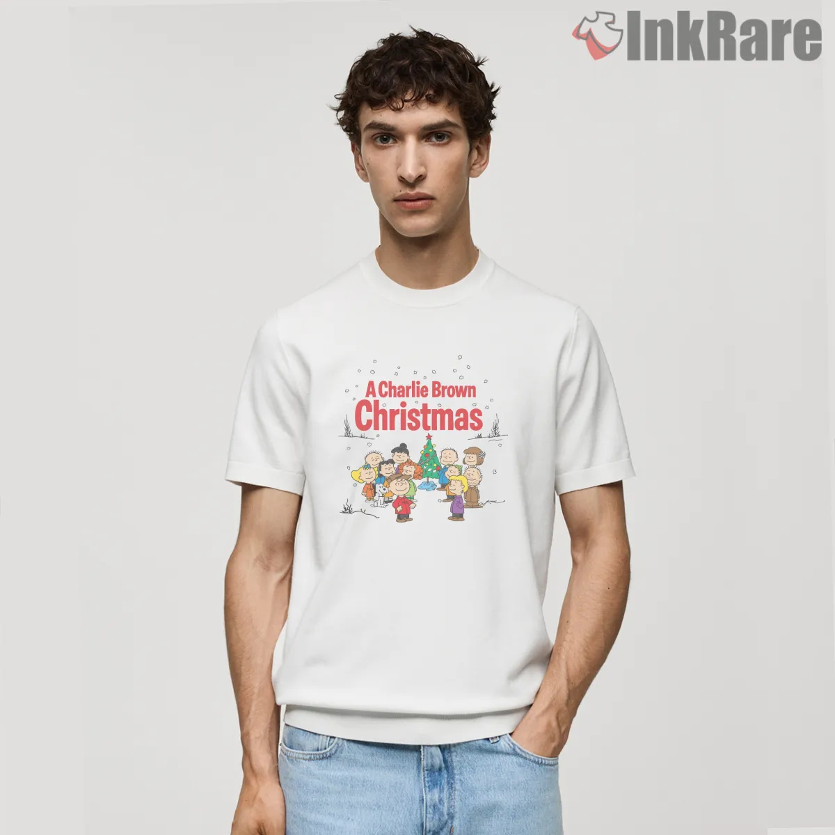 A Charlie Brown Christmas Dark Edition Shirt on white short sleeve shirt for men graphic tee