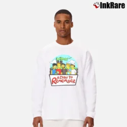 Men’s A Day to Remember Simpsons Long-Sleeve Shirt in white | Sleek, Lightweight, Year-Round Wear