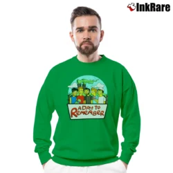 Men’s A Day to Remember Simpsons Crewneck Sweatshirt in irish green | Cozy Fabric, Clean Style