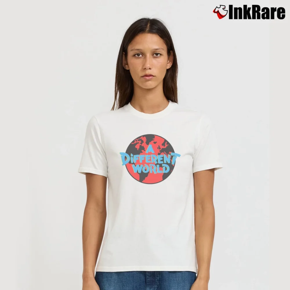 Women’s A Different World 1991 Nbc Sitcom Promo Signature T-Shirt in white | Soft, Flattering Fit