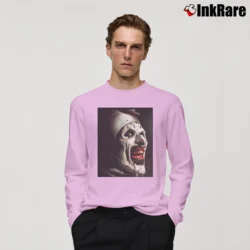 Men’s A Is For Art The Clown Long-Sleeve Shirt in light pink | Sleek, Lightweight, Year-Round Wear