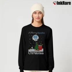Women’s A Merry Heels Christmas North Carolina Tar Heels Snoopy Christmas Long-Sleeve Top in black | Sleek, Versatile, All-Season