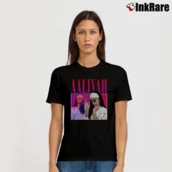 Women’s Aaliyah 90s Inspired Queen Of Rnb Signature T-Shirt in black | Soft, Flattering Fit
